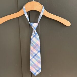 Janie and Jack | Pink Blue Plaid Madras Tie | 2-5 years
